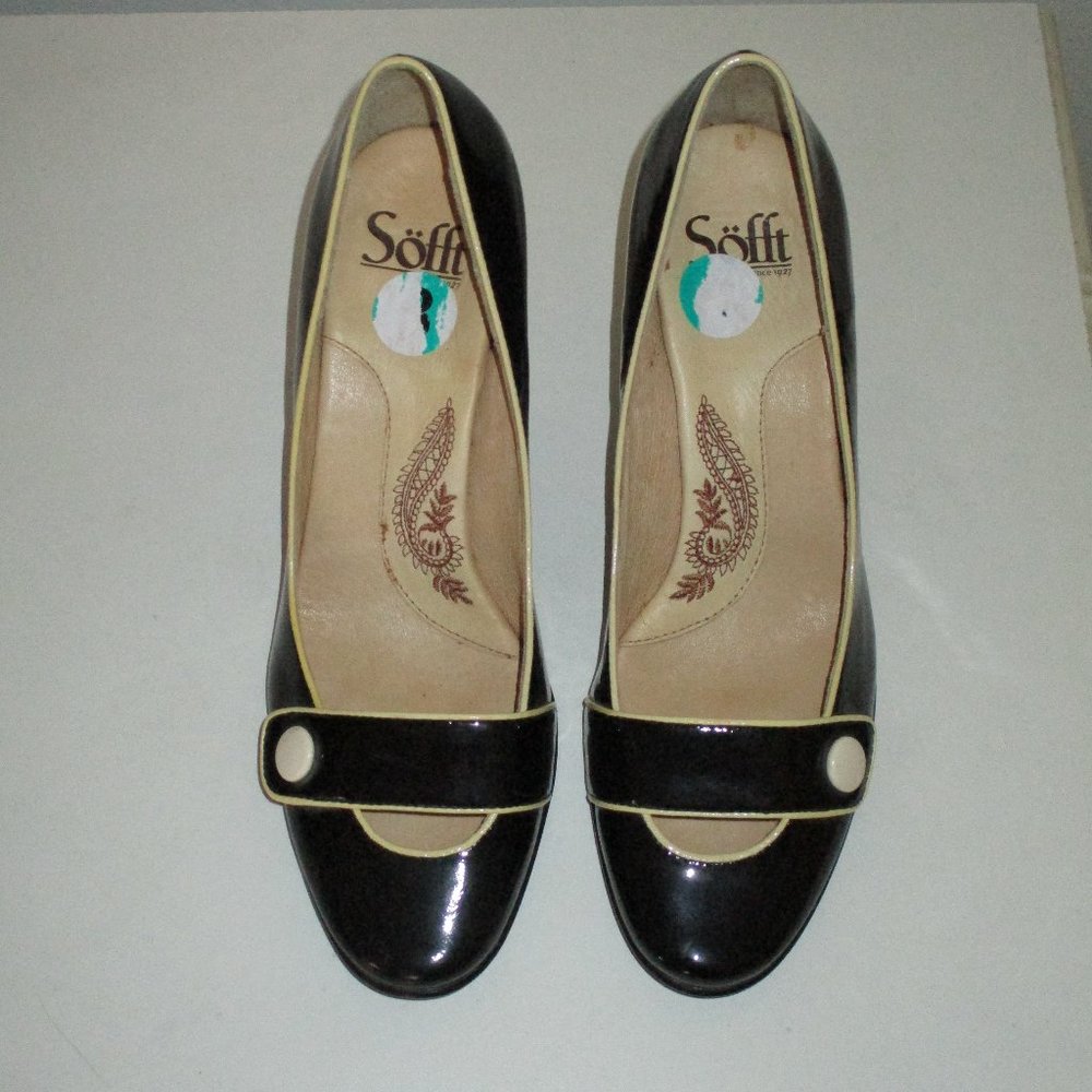 Sofft Womens Black Patent Leather 3" Heel Pump NWOB - Size 8M - Picture 5 of 8
